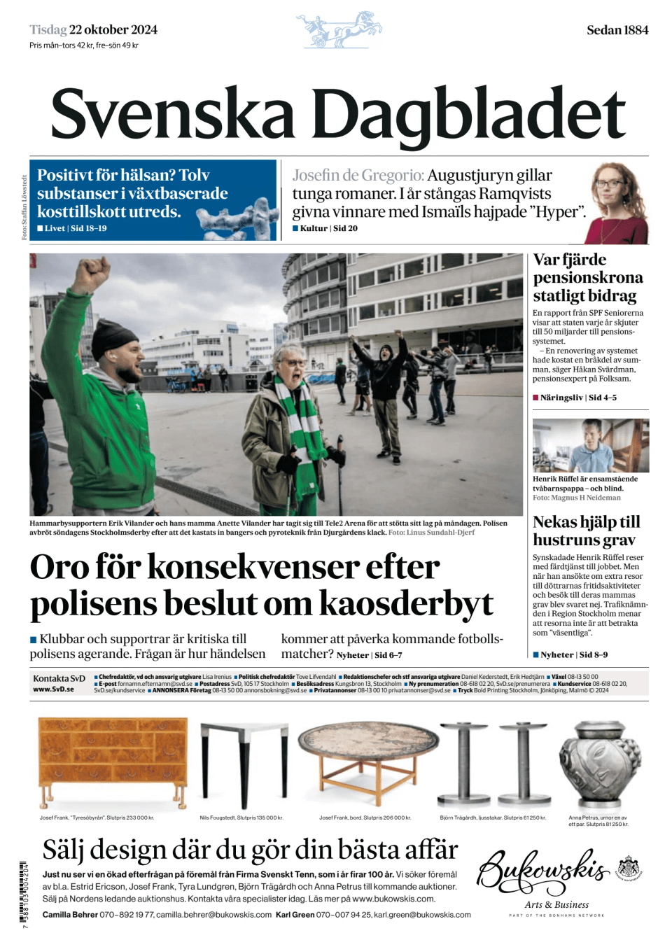 Prima-pagina-Svenska Dagbladet-edizione-di-oggi-20241022